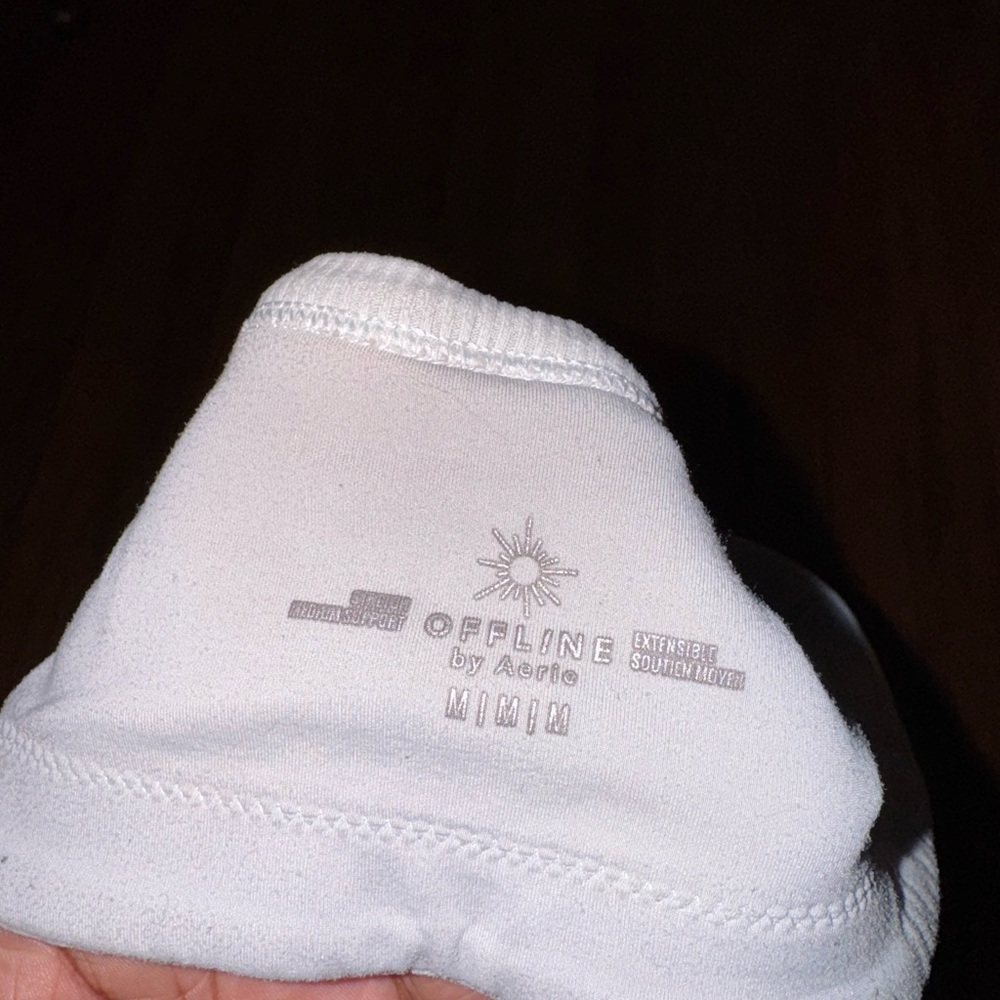 Aerie White Ribbed sports bra - Picture 3 of 3